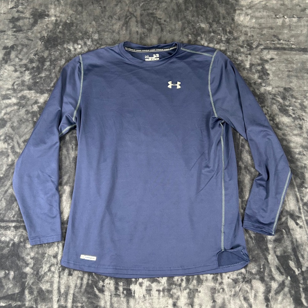 Under Armour ColdGear‎ Shirt Mens XL Navy Blue Compression Long Sleeve